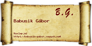 Babusik Gábor névjegykártya