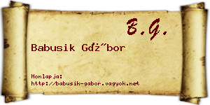 Babusik Gábor névjegykártya