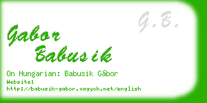 gabor babusik business card